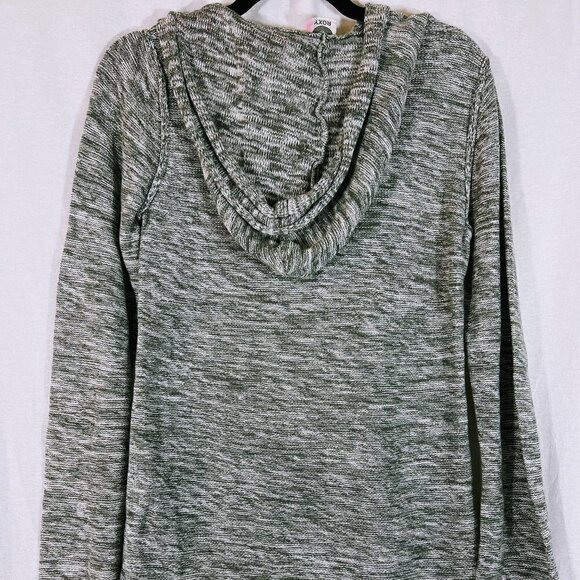 Roxy Light Gray & White Hooded Sweater Size M - Picture 4 of 5